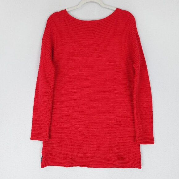 Calvin Klein Dress Women Medium Red Knit Long Sleeve Tunic Sweater Knit Mini NEW - Picture 11 of 12